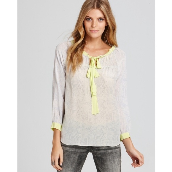 Rebecca Taylor Python print tie front blouse 6 - Picture 1 of 8